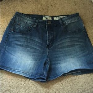 Indigo Rein dark wash high waisted shorts